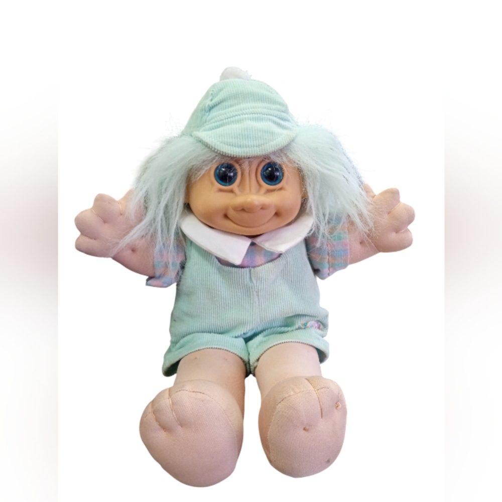 Vintage Mint Green Troll Plush Doll 12"